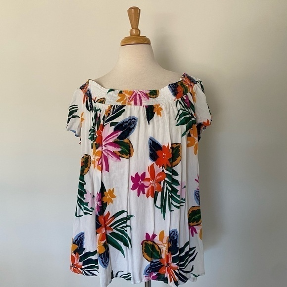 Old Navy Floral Plus Size Off the Shoulder Top XXL - Picture 1 of 12